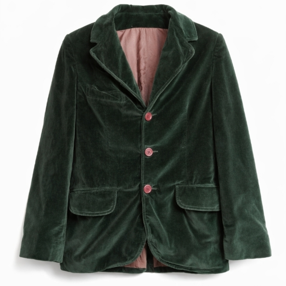 Green Velvet Blazer